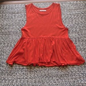 We The Free Coral Sleeveless Peplum Top